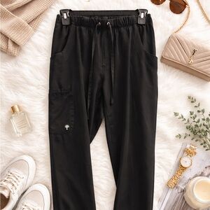 🖤 Healing Hands Black Scrub Pants – Size Medium 🖤